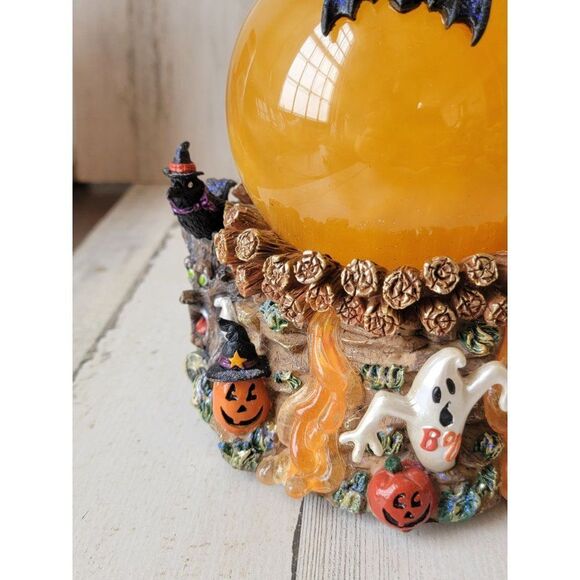 Halloween witch light up snow globe cauldron potion pumpkin ghost Crow - Picture 4 of 13